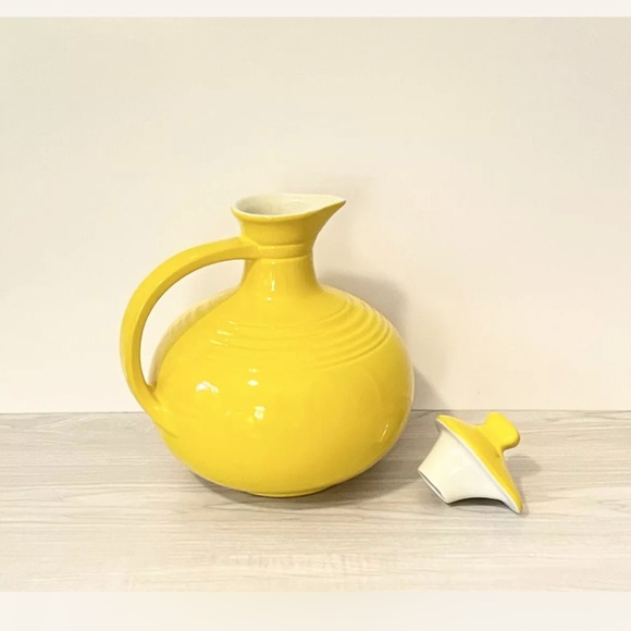 Vintage Hall’s 5 Band Pitcher with Lid Mid-Century Modern Rare - Picture 3 of 10